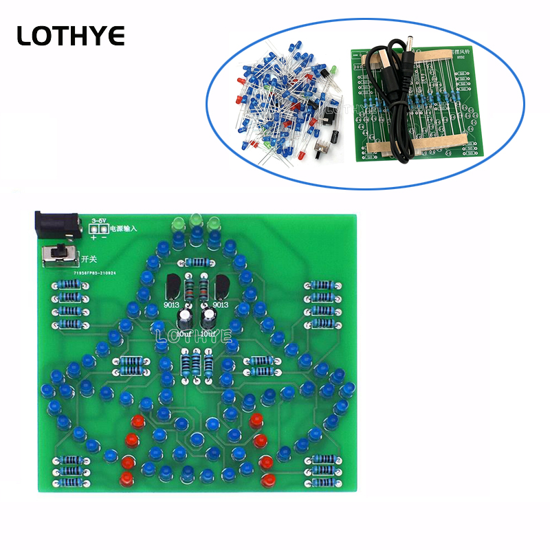 Diy Analog Electronics - DC 3-5V LED Cahaya Ayunan Angin