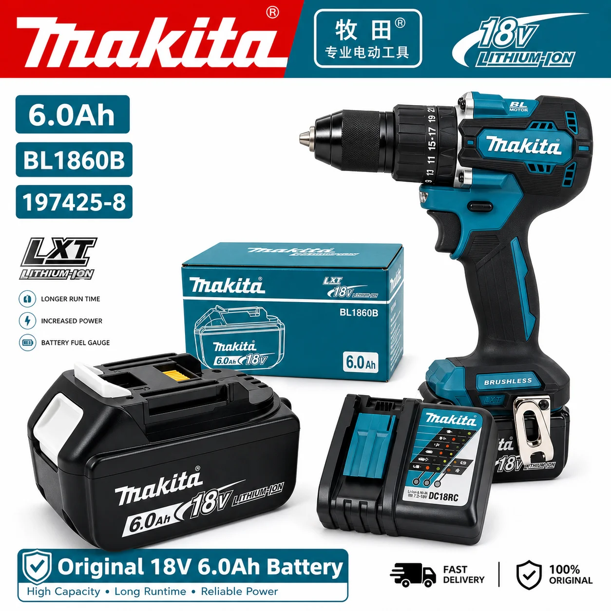 Makita Drill Ddf484 - 100% Asli Makita DDF487 18V Obeng
