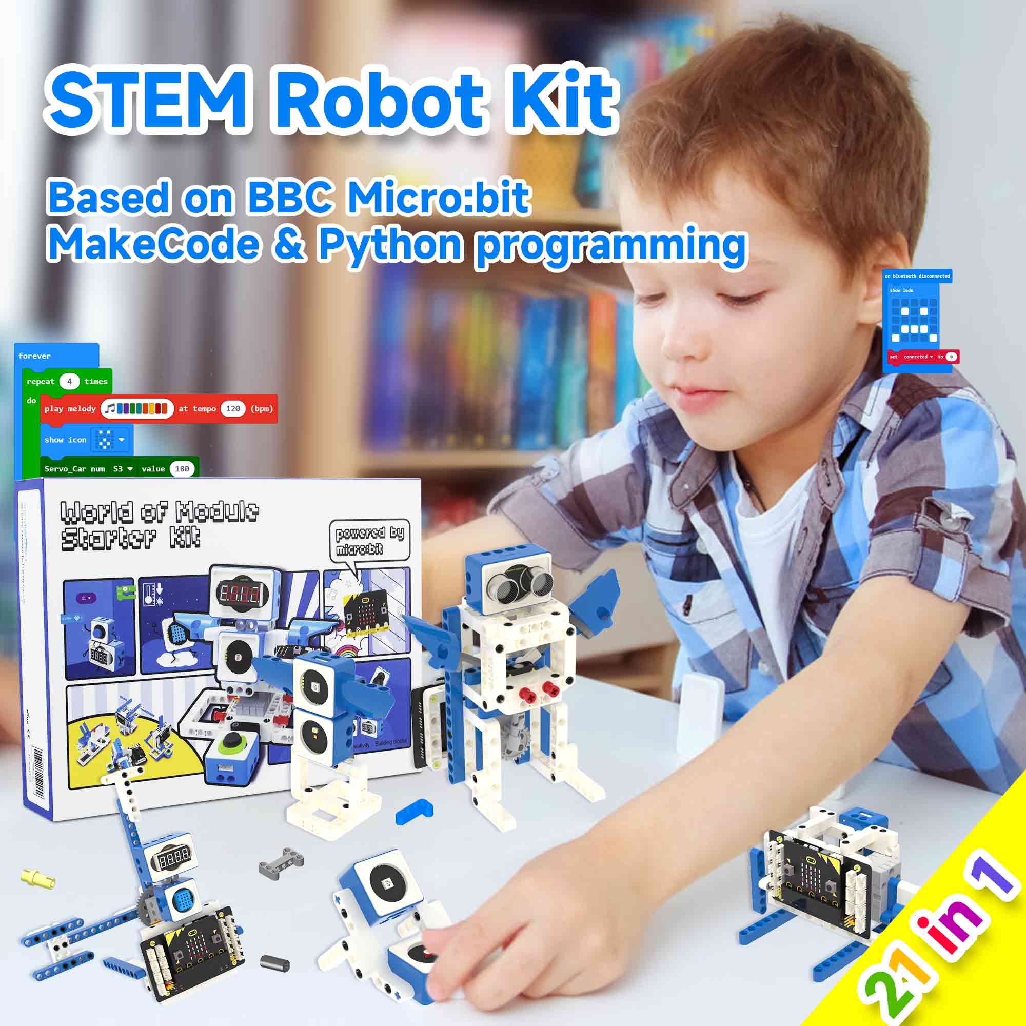 Diy Electronics Projects For Kids - Kit Mobil Robot Pintar Microbit V2,