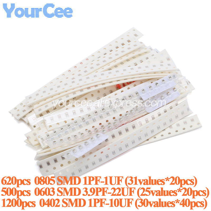 Capacitor Kit Assortment - 500 Buah-1200 Buah 0805 0603 0402