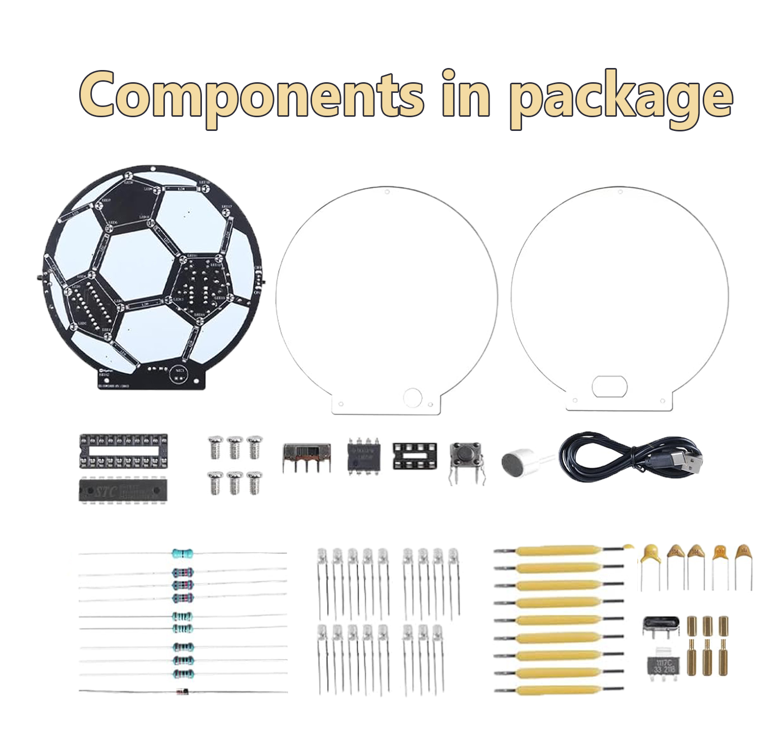 Diy Electronics Filament - Kit Solder LED Bola Sepak DIY