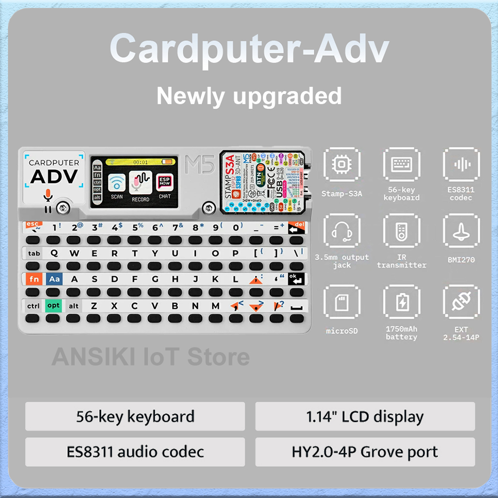 Diy Electronics Kits - M5Stack Cardputer-Adv Komputer Kartu yang Dapat