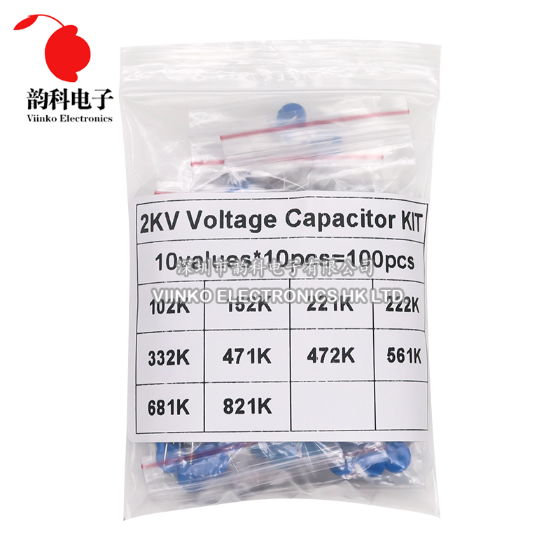 Capacitor Kit Assortment - 100 buah 2KV Kit bermacam-macam kapasitor