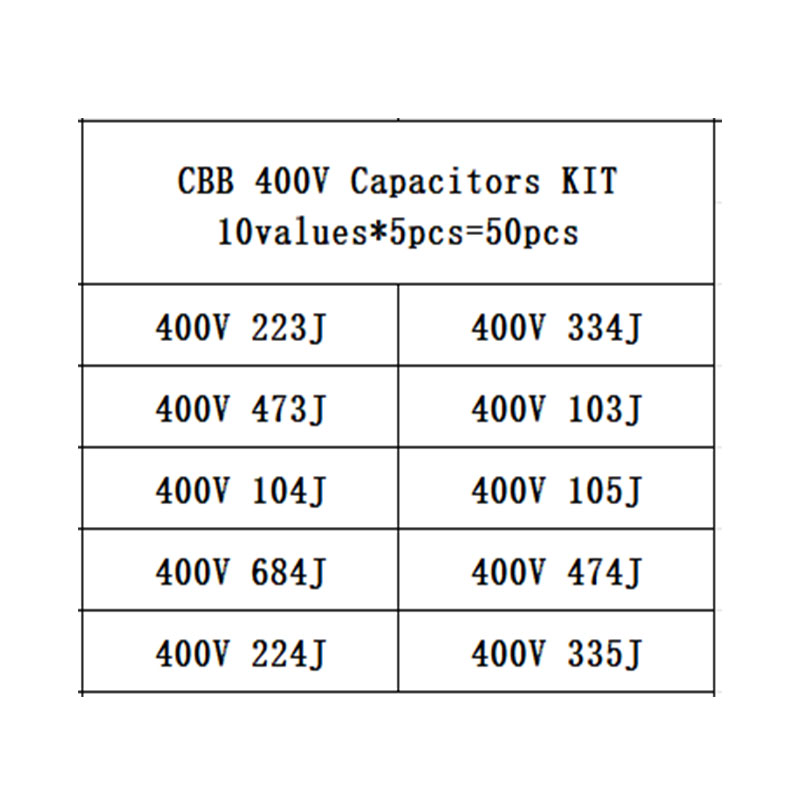 10 Nilai * 5 Buah = 50 Buah 40 - Capacitor Kit Assortment ulasan dan harga