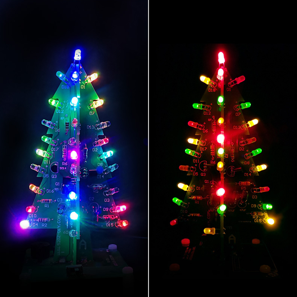 Set pohon Natal warna-warni LE - Diy Electronics Circuits ulasan dan harga