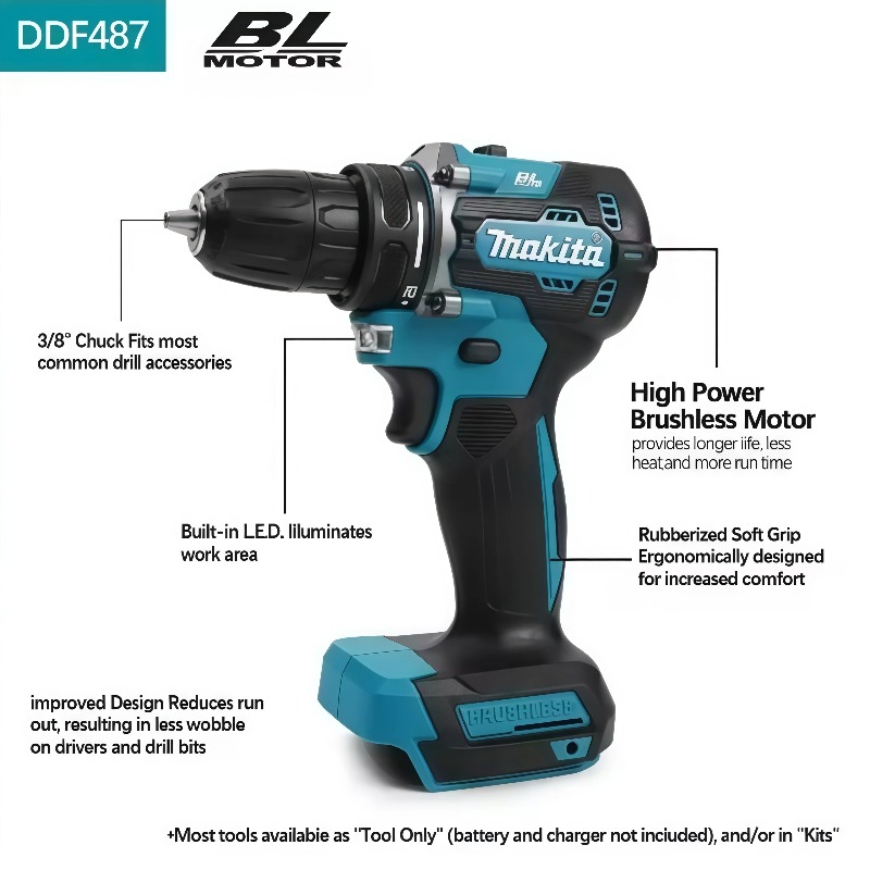 Makita DDF487 10mm Brushless 1 - Makita Drill Ddf484 ulasan dan harga